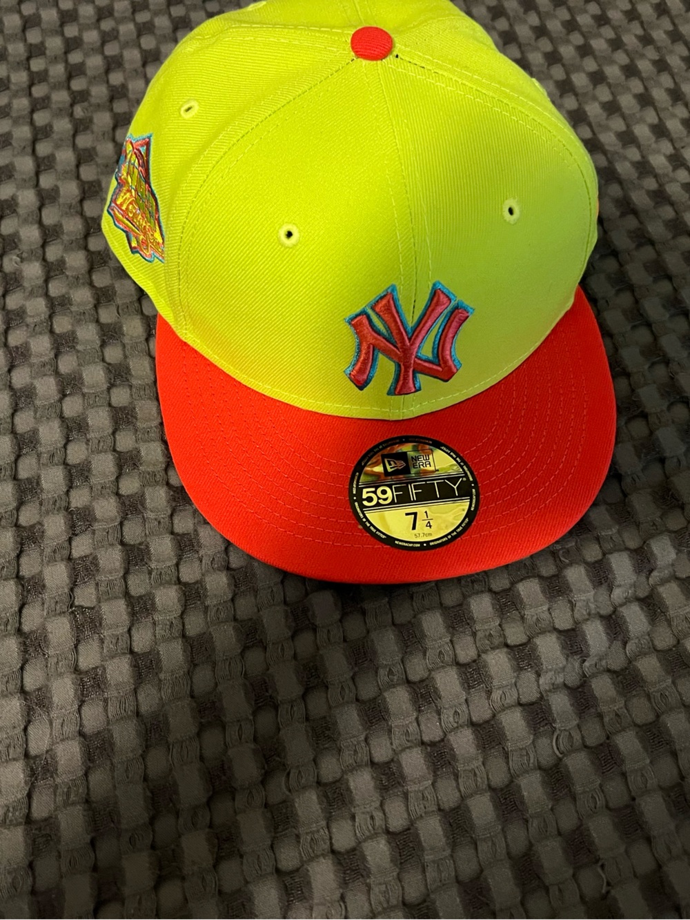 New Era Neon Yellow and Bright Orange NY 59FIFTY Fitted Cap
